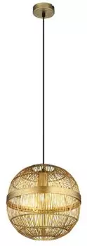 Подвесной светильник Globo Lighting состаренная латунь, металлическая сетка, высота может быть уменьшена, : 300 мм, В: 1200 мм, без 1x E27 60 Вт 230 В., бежевый