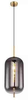 Подвесной светильник Globo Lighting, светлый металл цвета латуни, матовый, стекло, черный ПВХ-кабель, высота может быть укорочена, : 220 мм, В: 1200 мм, без 1x E27 60 Вт 230 В., серебро