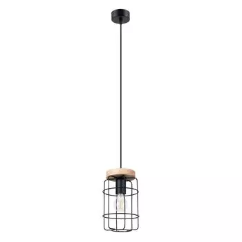 Подвесной светильник GOTTO 1 1xE27 15W сталь/дерево 135x13x13см Sollux Lighting