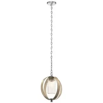 Подвесной светильник Grand Bank E27 40 Вт IP44 алюминий состаренный античный серый, прозрачное стекло Высота: 50-203,3 см 30,5 см с диммированием, регулировкой по высоте Kichler