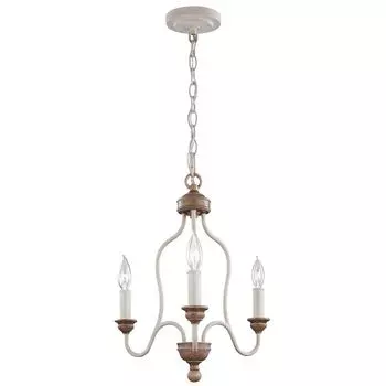 Подвесной светильник Hartsville, мытый мел и искусственное дерево, 3 лампы Elstead Lighting