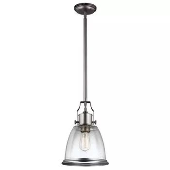 Подвесной светильник Hobson, средний, сатинированный никель, крапчатое стекло Elstead Lighting