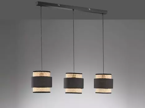 Подвесной светильник Honsel TAPE, 3 лампы, с абажуром из ротанга Fischer & Honsel Leuchten