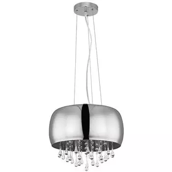 Подвесной светильник, хром, дымчатое стекло, В 120 см. Globo Lighting, серебро