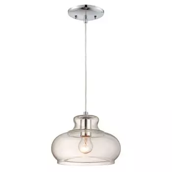 Подвесной светильник хром/прозрачное стекло Maxi с 1 лампой Westinghouse, серебро