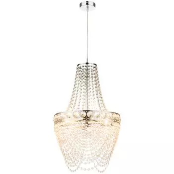 Подвесной светильник, хрустальные подвески, хромированный, D 38 см. etc-shop