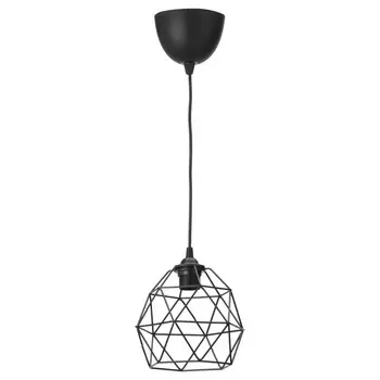 Подвесной светильник Ikea Hemma/Brunsta, 20 см, черный/прозрачное стекло