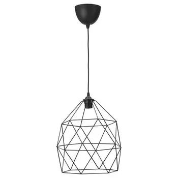 Подвесной светильник Ikea Hemma/Brunsta, 30 см, черный/прозрачное стекло