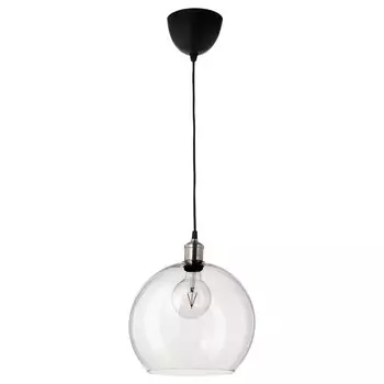 Подвесной светильник Ikea Jakobsbyn/Jallby, прозрачное стекло/никелированный