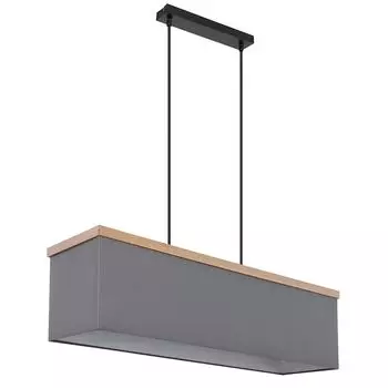 Подвесной светильник, имитация дерева, текстиль антрацит etc-shop