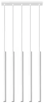 Подвесной светильник из белого металла, 5 лампочек G9, современный узкий подвесной светильник для кухни, обеденного стола, гостиной Licht-Erlebnisse