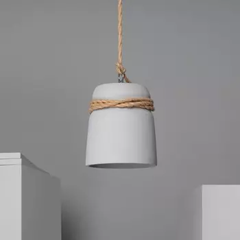 Подвесной светильник из цемента и веревок Dawan Graphic Grey LEDKIA
