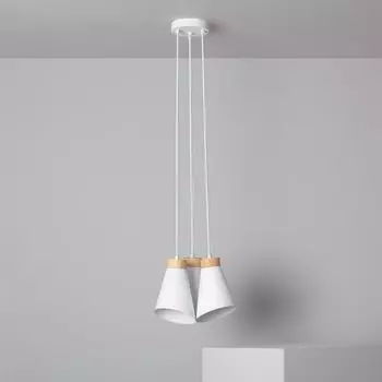 Подвесной светильник из металла и дерева Itai White LEDKIA, белый