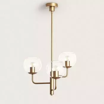 Подвесной светильник из металла и стекла Tribubble Gold LEDKIA, золото