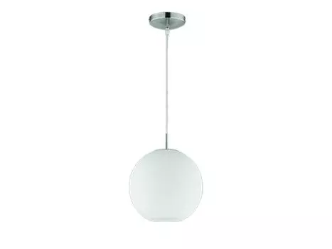 Подвесной светильник из стекла и никеля диаметром 250мм MOON. RL, белый