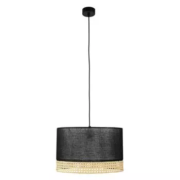 Подвесной светильник из ткани ротанга 38,5 см черно-коричневый E27 современный подвесной светильник для гостиной, столовой, спальни Licht-Erlebnisse