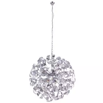Подвесной светильник, изогнутые хромированные планки, В 155 см. Globo Lighting, серебро