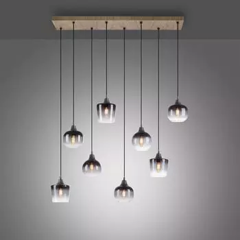 Подвесной светильник Just Light Green Zea, прозрачный и естественный свет, E14, 8 лампочек