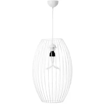 Подвесной светильник Kayoom «Подвесной светильник Reyna 110», 1 лампочка, лампочка E27 | без лампочек, индустриальный и ностальгический дизайн, белый