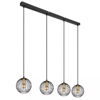 Подвесной светильник, клетка, черный, цвета латуни, В 150 см Globo Lighting