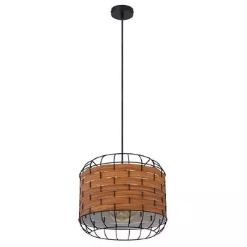 Подвесной светильник, клетка, имитация коричневого дерева, В 120см. Globo Lighting, черный