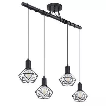 Подвесной светильник, конструкция «клетка», регулируется по высоте, длина 80 см. etc-shop, черный