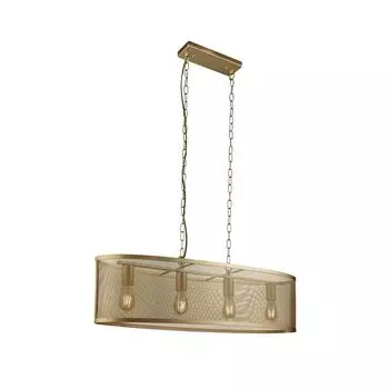 Подвесной светильник, конструкция в виде клетки, золото, высота 150 см, РЫБКА Searchlight