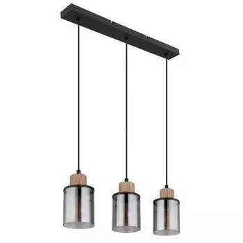 Подвесной светильник, коричневое дерево, дымчатое стекло, В 120 см. Globo Lighting, черный