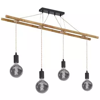 Подвесной светильник, лестничная конструкция, натуральный, пеньковая веревка, L 120 см etc-shop, коричневый