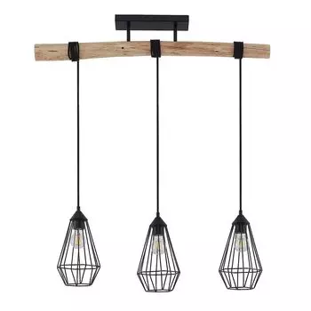 Подвесной светильник Lindby "Elainy" из дерева, черный