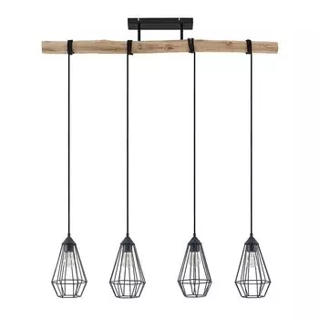 Подвесной светильник Lindby "Elainy" из дерева, черный