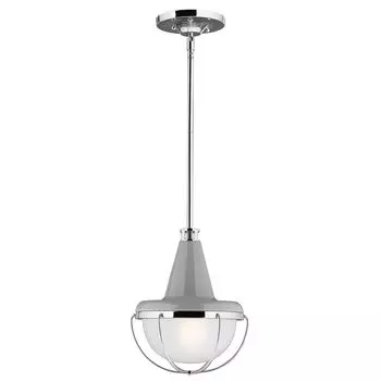 Подвесной светильник Livinstone, полированный никель и стекло, маленький Elstead Lighting