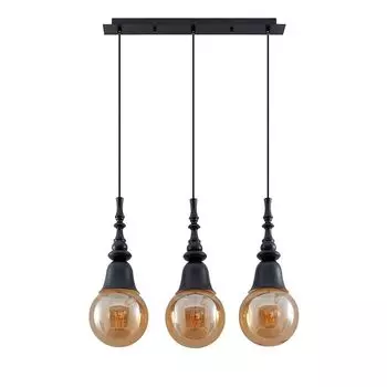 Подвесной светильник Lucande 'Gesja' черного цвета из металла, черный