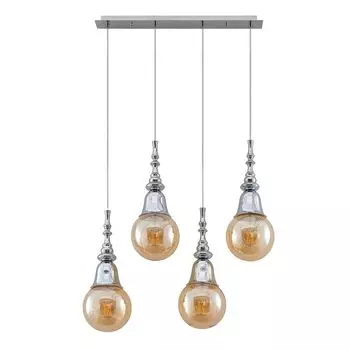 Подвесной светильник Lucande Gesja из хромированного металла, серебро