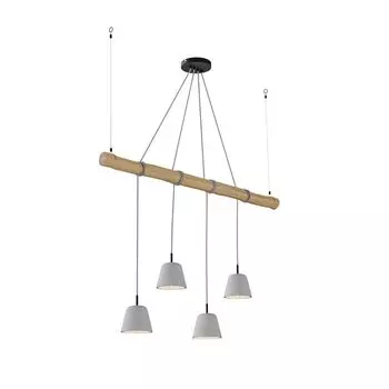 Подвесной светильник Lucande из бетона "Asta" из бетона, дерева