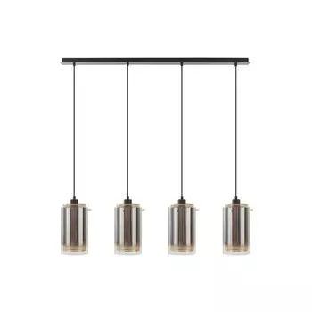 Подвесной светильник Lucande 'Sterzy' черного цвета из стекла