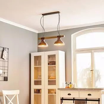 Подвесной светильник Luminex 'Hakon' коричневого цвета из металла, коричневый