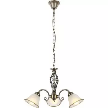 Подвесной светильник, люстра, состаренная латунь, 3 пламени, D 60 см. Globo Lighting