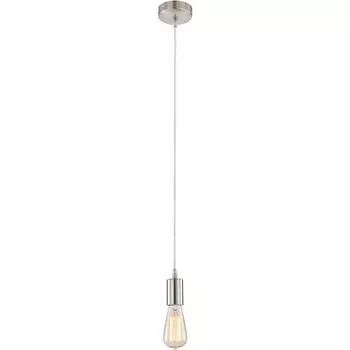 Подвесной светильник, матовый никель, белый кабель, В 140 см etc-shop, серебро