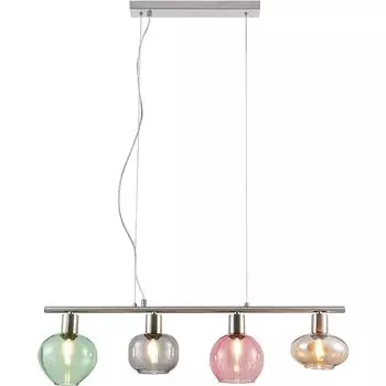 Подвесной светильник, матовый никель, разноцветное стекло, В 150 см. etc-shop, мультиколор