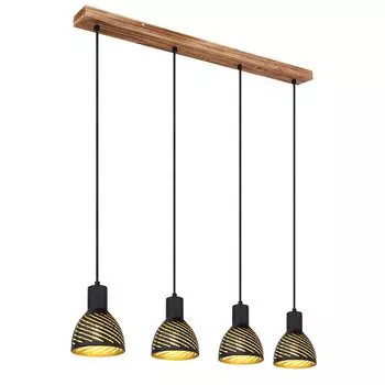 Подвесной светильник, металл черного золота, имитация дерева, В 120 см Globo Lighting, черный