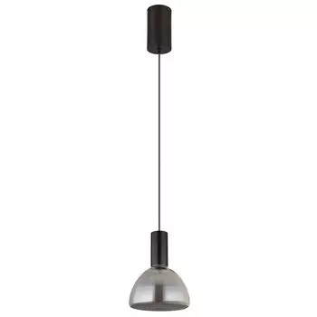 Подвесной светильник, металл, черный, дымчатое стекло, D 17 см Globo Lighting
