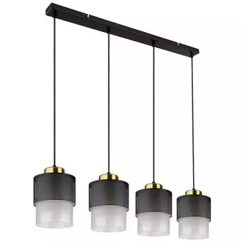 Подвесной светильник, металл, черный матовый, дымчатое стекло Globo Lighting