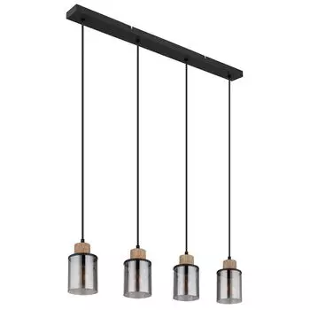 Подвесной светильник, металл, черный матовый, дымчатое стекло, L 78 см Globo Lighting