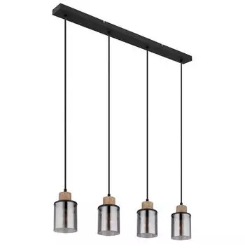 Подвесной светильник, металл, черный матовый, дымчатое стекло, L 78 см Globo Lighting