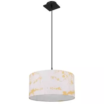 Подвесной светильник, металл дерево, текстиль золото, D 40 см. Globo Lighting, белый