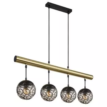 Подвесной светильник, металл, дымчатый, золото, 4 лампочки, H 120 см. etc-shop