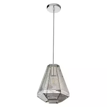 Подвесной светильник, металл, хром, плафон с копией, травление Globo Lighting, серебро