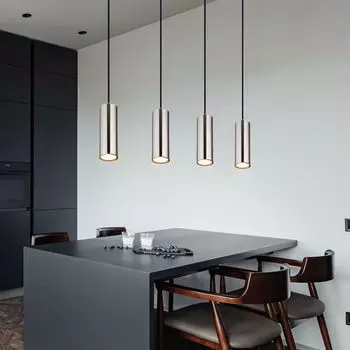 Подвесной светильник, металл, матовый никель, 4 лампочки. etc-shop, серебро