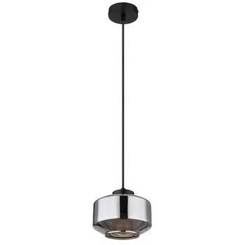 Подвесной светильник, металл, стекло, дымчатый черный, H 120 см etc-shop